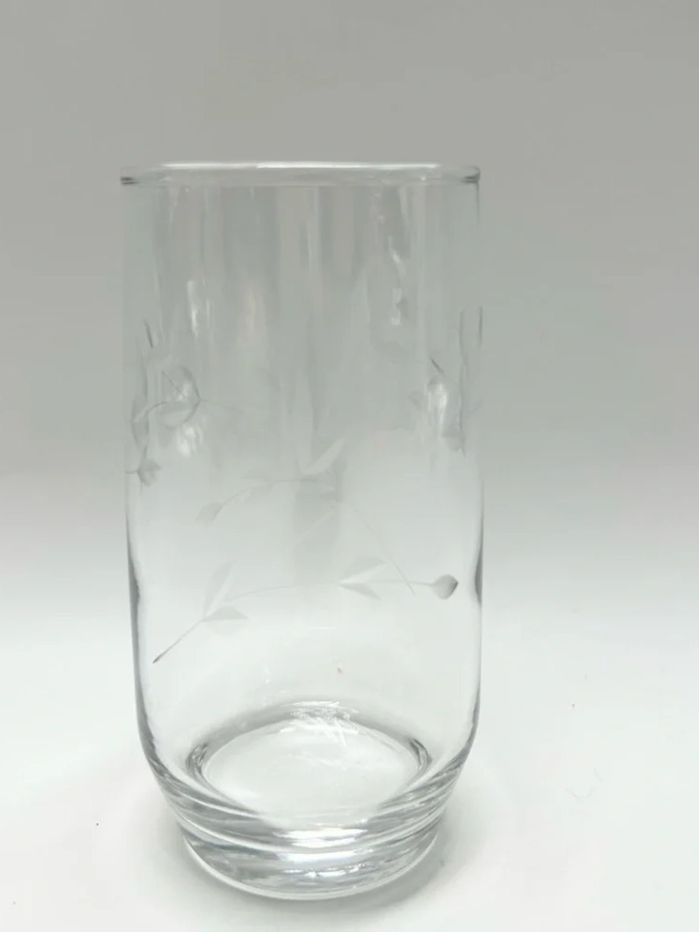 Etched Clear Glass Tumbler - White